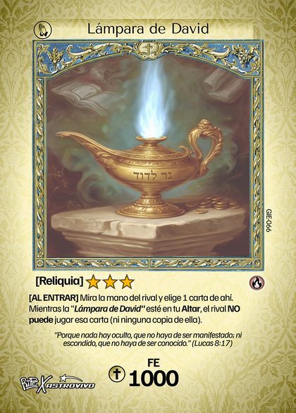 Lámpara de David, carta de Duelo de Santos