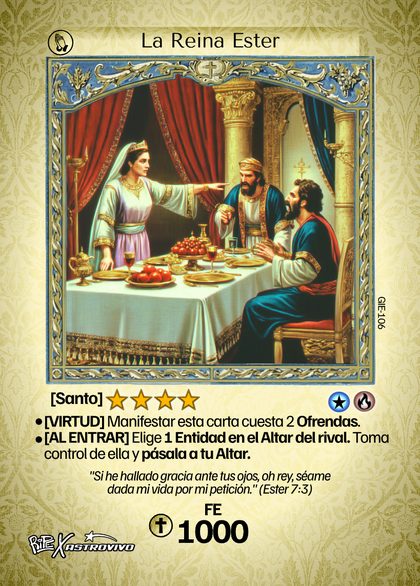 La Reina Ester, carta de Duelo de Santos